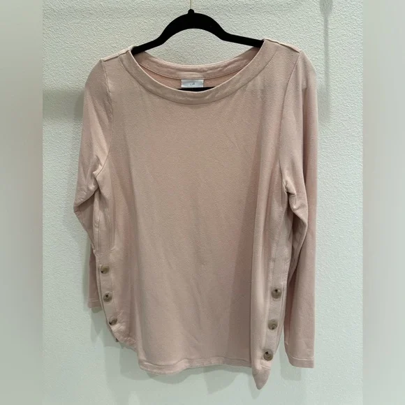 J. Jill Blush long sleeve Button side Blouse size medium read description - Picture 1 of 4